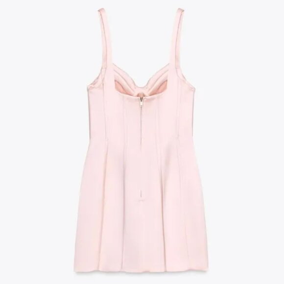 ZARA Pastel Pink Satin Mini Dress – Size S (Ref. 3065/371/621) 💖 - Picture 14 of 15